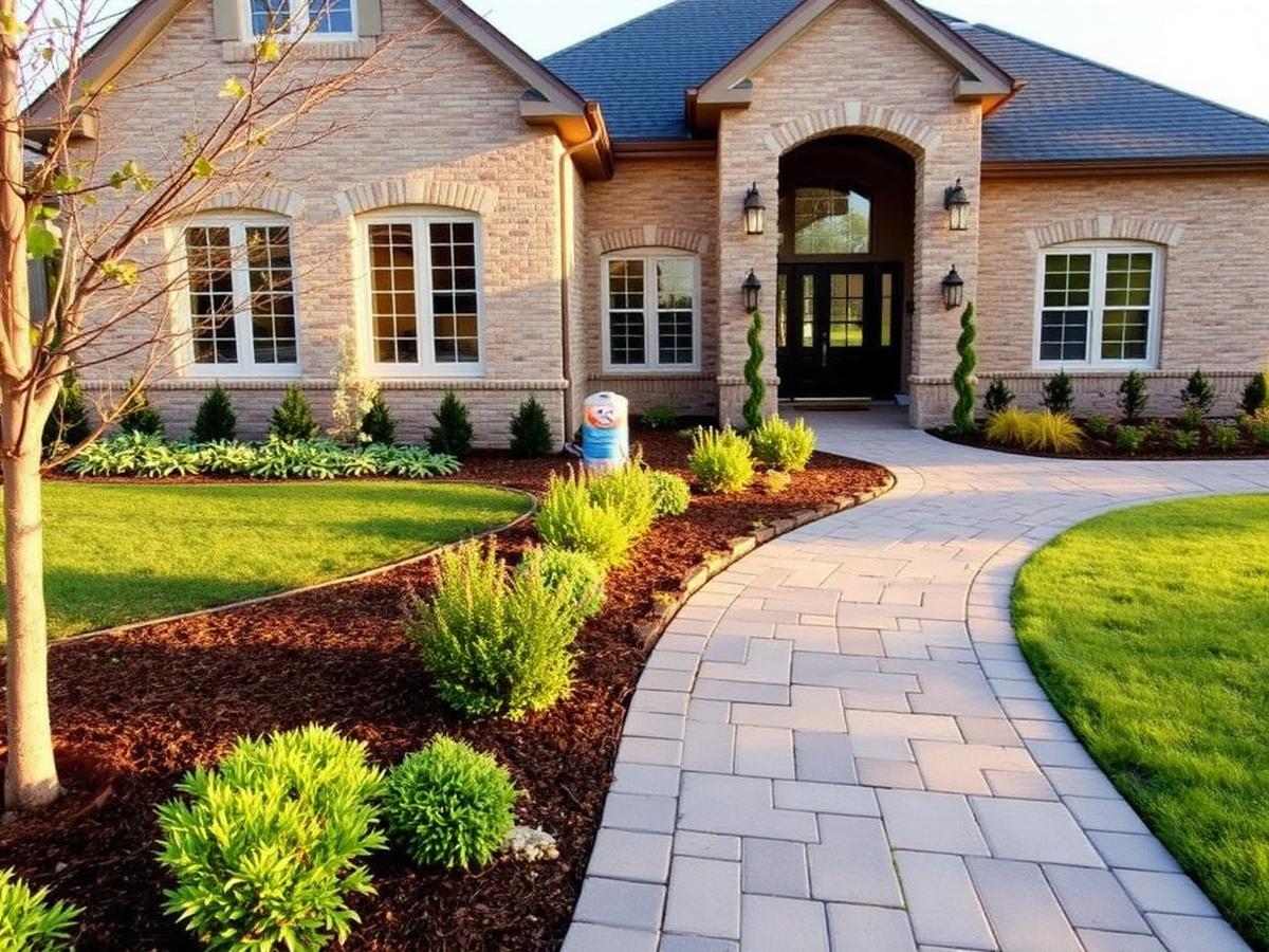 Paver walkway to home entrance