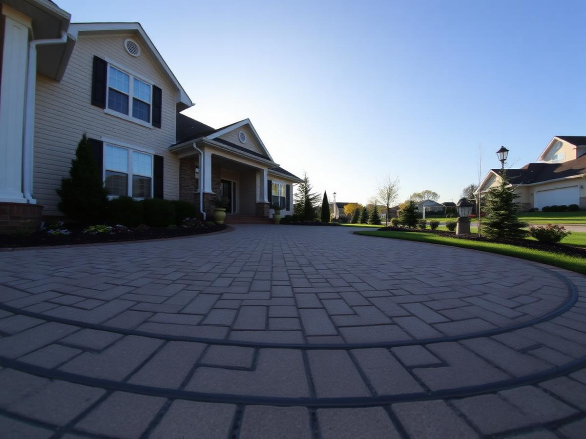 Paver driveway with border banding